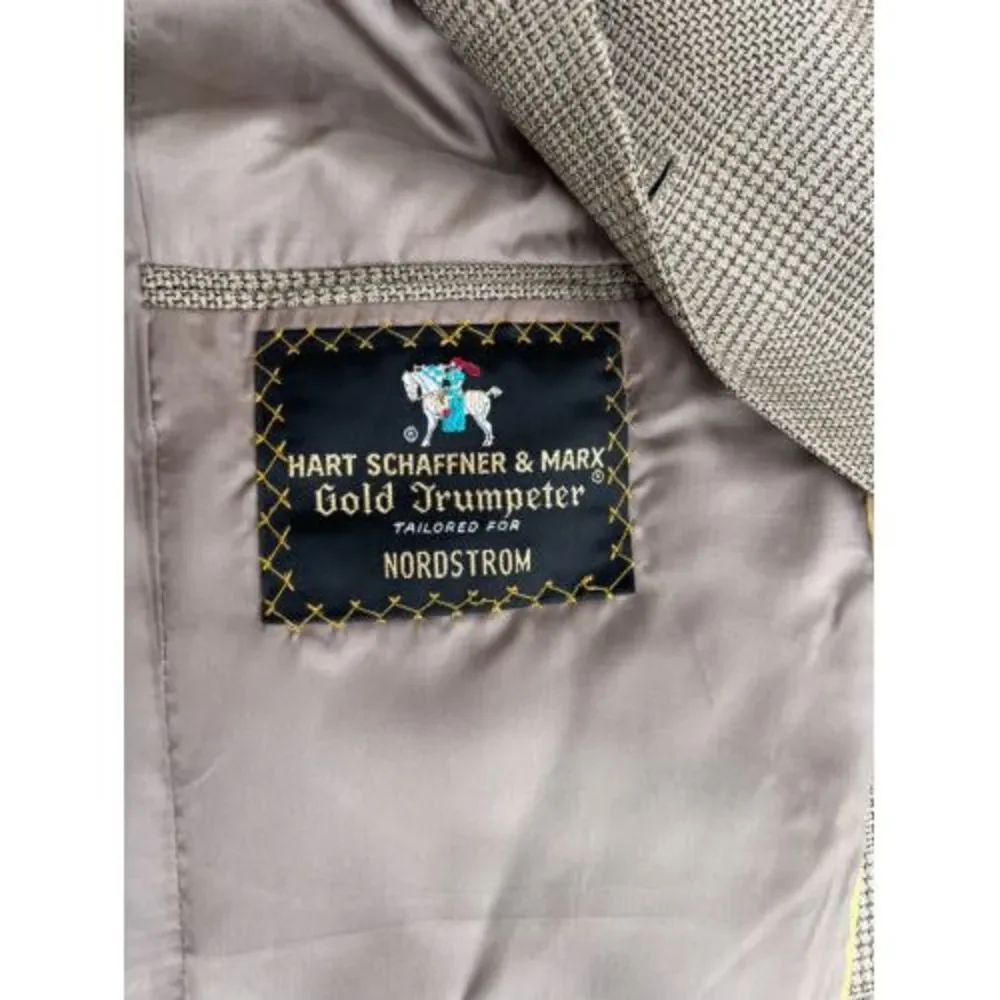 Vintage Hart Schaffner Marx Men's Plaid Check Blazer Sport Coat Jckt See Picture